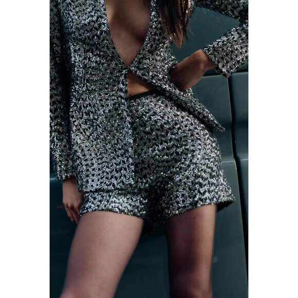 NEW! Zara | High Waisted Sequin Shorts - Picture 14 of 14